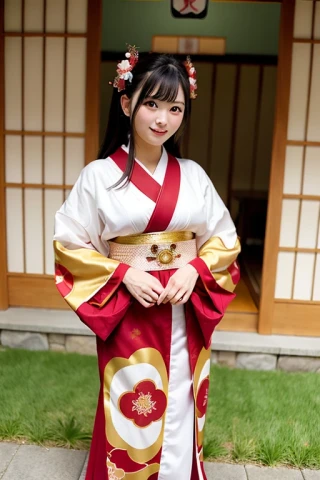 일본의, 아름다운 여성, 명작, 무녀
