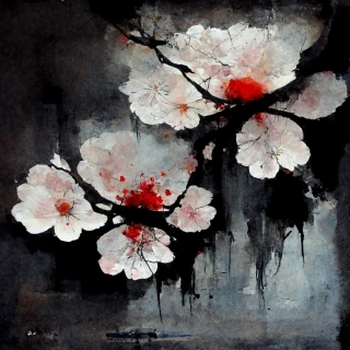 벚꽃, 일본의, 공포, 추상적인