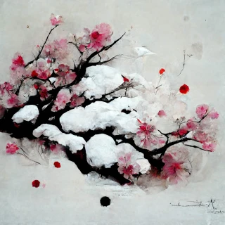 벚꽃, 일본의, 광기, 추상적인, 눈